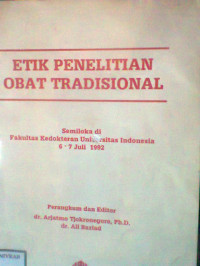 ETIK PENELITIAN OBAT TRADISIONAL