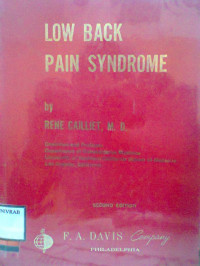 LOW BACK PAIN SYNDROME