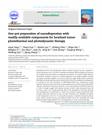 One-pot preparation of nanodispersion with
readily available components for localized tumor
photothermal and photodynamic therapy
Anpu Yang